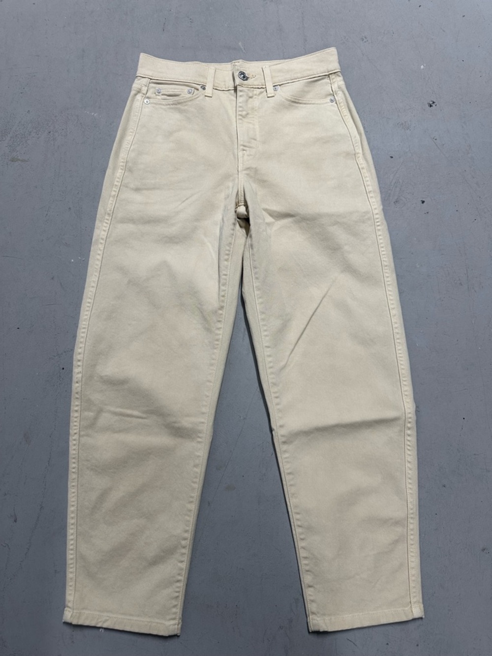 AYR The Beat Drop Barrel Leg Crop Jeans Yellow Womens 24